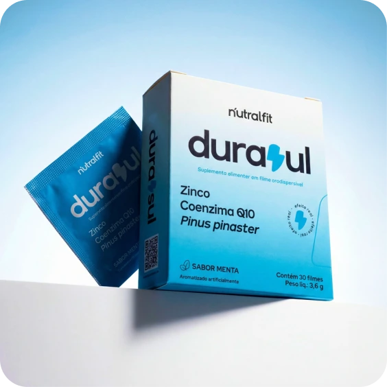 Caixa e sachê do Durazul, suplemento em filme orodispersível